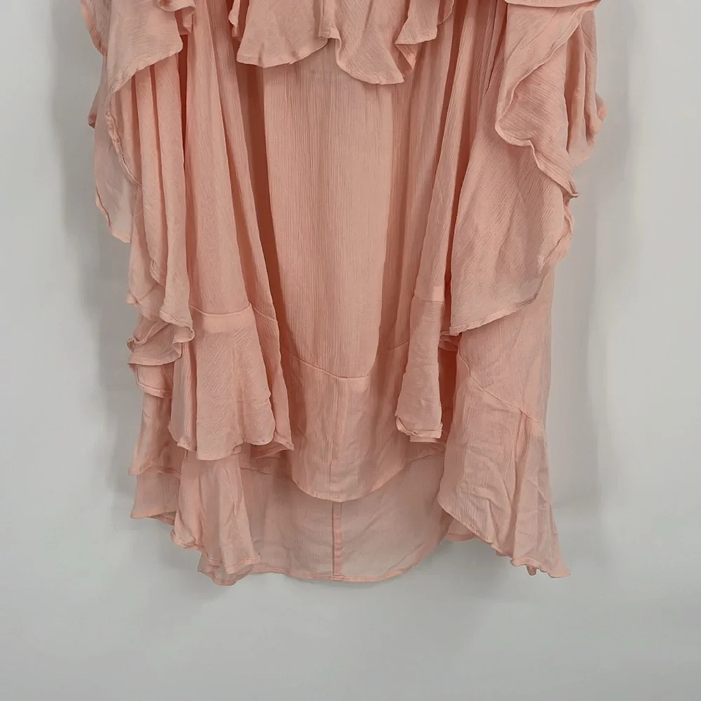 Intimately Free People Light Petal Pink Ruffle Tank Top Size Medium